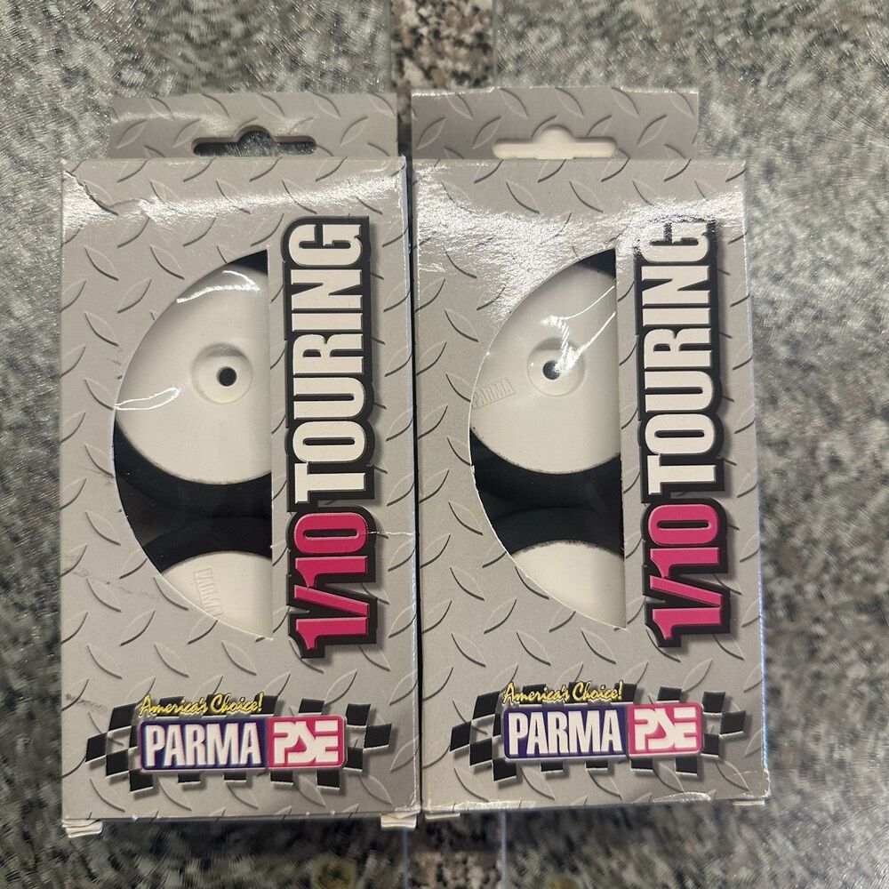 PARMA PSE 16012 1/10 Touring RC Cars Mounted & Trued INDIGO Front Tires 28mm NEW
